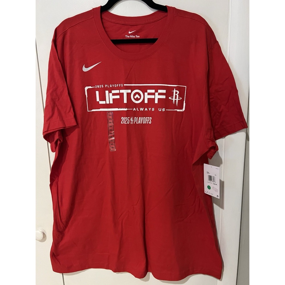 NWT Houston Rockets Nike 2025 Playoff Tshirt Size XXL Red Teeโ Basketball